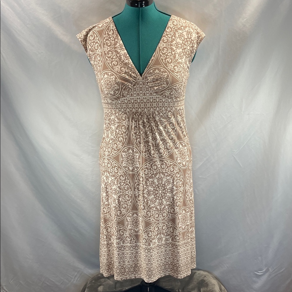 Tommy Bahama Taupe Geometric Midi Dress